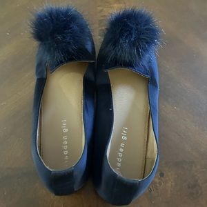 Blue satin loafers size 10 by Madden girl